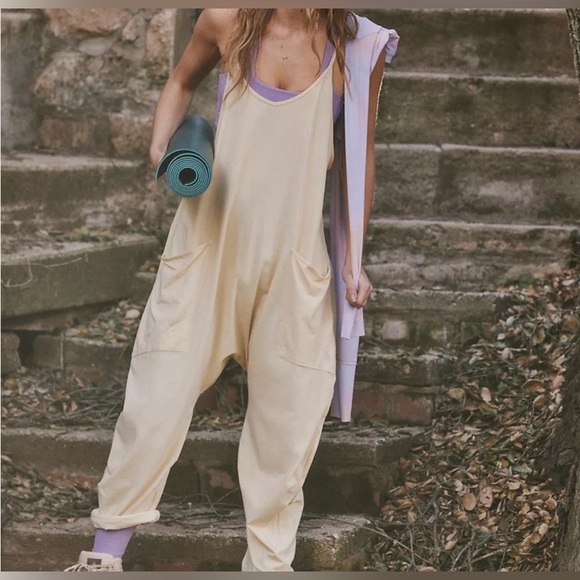Free People Pants - NWT Free People Movement Hot Shot Onesie - Banana Yellow - S